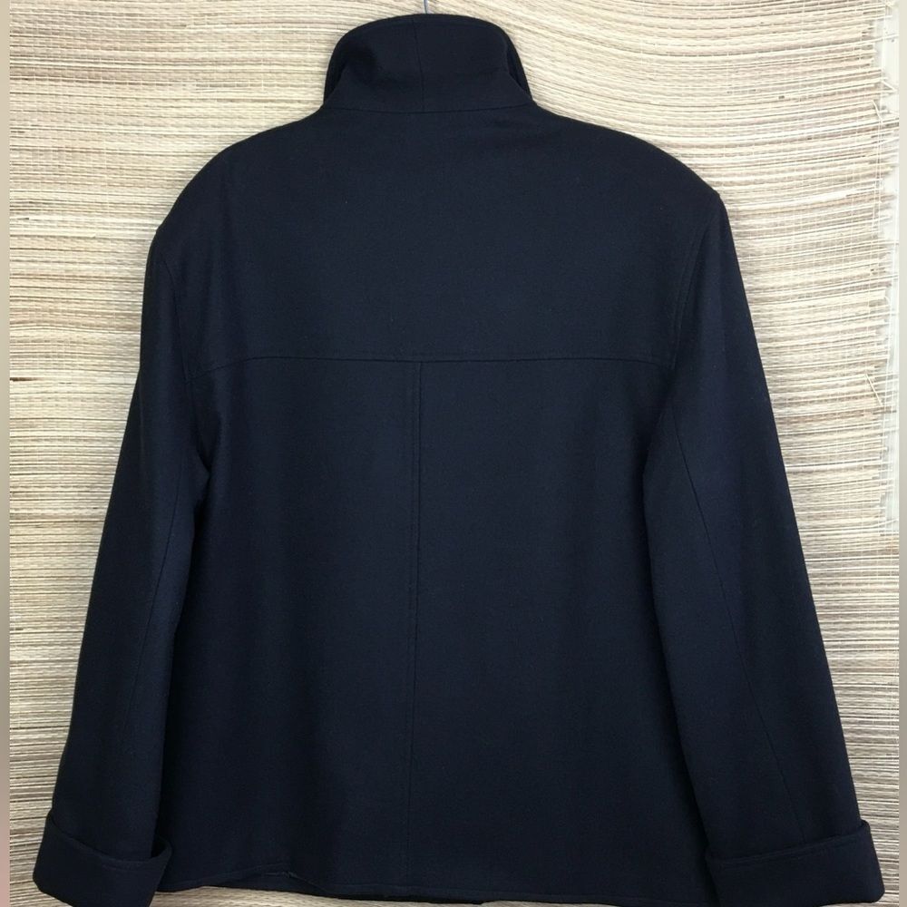 SANDRO Paris 100% Wool Classic Lightweight Shirt-collar Coat In Deep Black Sz 12 - Picture 10 of 14